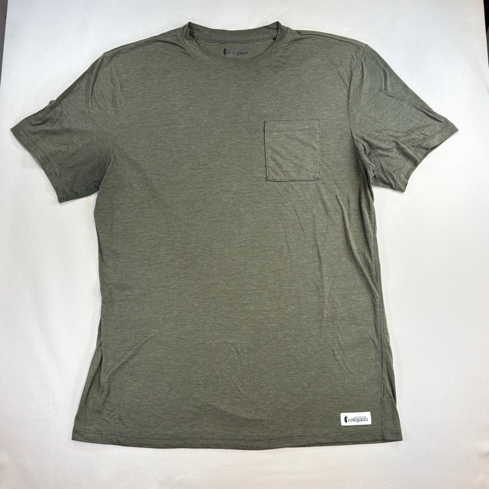 Cotopaxi Pocket Tee Mens XL Olive Green Heather Short Sleeve Outdoor Shirt
